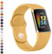 Vanjua Armband kompatibel mit Fitbit Charge 6, für Damen und Herren, weiches Silikon, verstellbar, wasserdicht, Sport-Ersatzarmbänder für Fitbit Charge 6/Charge 5, Fitness-Tracker-Zubehör (Gelb)