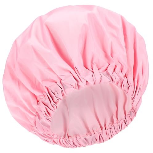 Tyqour Wiederverwendbare Duschhaube Damen Wasserdichte Duschhauben Verstellbare Schlafmütze Elastische Damen-Duschhaube Hair Cap for Oil Treatment, für Mädchen Frauen Damen Spa Salon(Rosa)