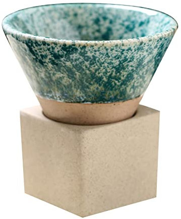 Ceramic Coffee Mugs with Base Rough Pottery Espresso-Cup Water Cup Japanese Latte Pull Flower Porcelain-Cup for Kitchen