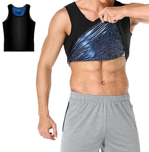 Sauna Sweat Vest Heat Trapping Weight Vests for Men Sweat Tops for Men 100 Certified Unisex Body Shaper Sweat Suits for Weight Loss for Men and Women Gym Workout Fitness Tank Top (L/XL)
