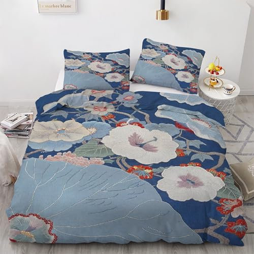 YZQGLHP Anlage Bettwäsche 135x200 Winde, Wendebettwäsche & Zimmer Deko, Weiche Microfaser Bettbezug Set 2 Teilig, 2 Kissenbezug 80x80, mit Reißverschluss