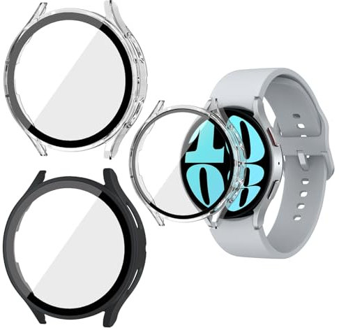 Mikiuly Cover con Pellicola Protettiva per Huawei Watch 7 40mm,Cover con Pellicola Protettiva Watch,Custodia Protettiva Complessiva,Protettore Schermo,Copertura Completa Custodia Rigida PC,2 Pezzi