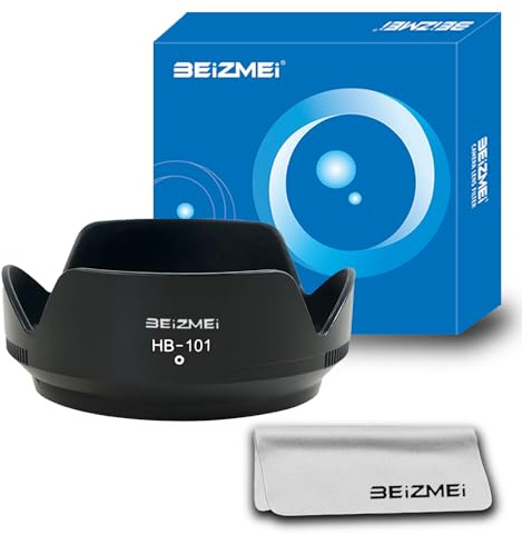 HB-101 Kameraobjektivhaube Kompatibel für NIK-Z Kameras Z DX 18-140mm f/3.5-6.3VR Kameraobjektiv+Objektiv-Reinigungstuch.(HB-101)