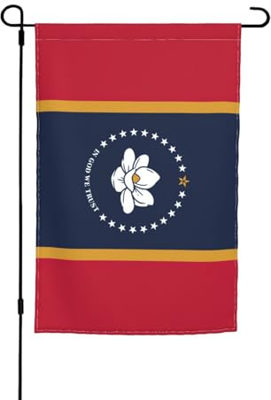 Mississippi Staatsflagge, Druck, 30,5 x 45,7 cm, Veranda, Ganzjahresflaggen, Hofdekoration, Terrassen-Flagge, Innenhof-Dekoration