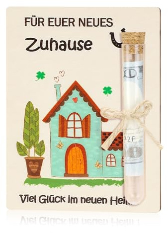 ORIZMA Einweihungsgeschenk Haus aus Holz Geldgeschenk - Geschenk zum Einzug Ins Haus Einzugsgeschenk Geschenke zur Hauseinweihung