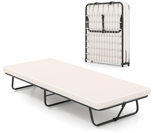 LIFEZEAL Klappbett 80 x 190 cm, Gästebett klappbar mit Memory-Foam Matratze, Komfortables Notbett für Gäste, Platzsparendes Reisebett Einzelbett für kleine Räume, Wohnung, Krankenhaus