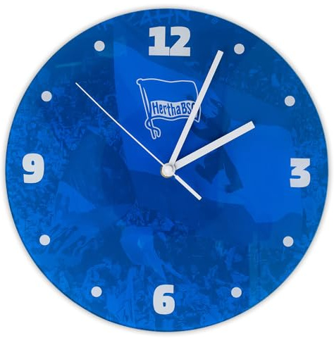 Hertha BSC Wanduhr Glas rund