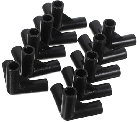 50 Stück T-rohrverbinder aus Pe, Schwarz, für Pavillonzelte | Pavillon Ersatzteile Verbinder, Universell für Außenmastadapter und Gewächshausrahmenverbinder