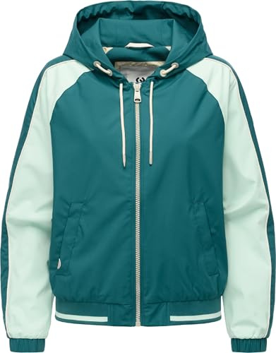 Ragwear Damen leichte Übergangsjacke sportliche und atmungsaktive Jacke mit Kapuze Nicandra Sporty YOUMODO XS-3XL