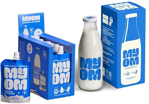 MYOM Original Starter Bundle - Oat Milk-Free Premix & Glass Bottle - 8L