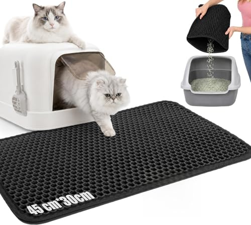 Adiwo Tappetino Lettiera Gatto Doppio Strato Design a Nido d'Ape in EVA 30 X 45cm, Tappetino per Lettiera a Nido d'Ape in Doppio Strato Accessori Gatto Facile da Pulire