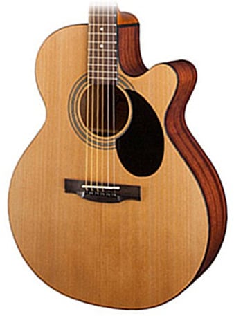 Jasmine S34C Orchestra Acoustic Guitar, Spruce Top, Sapele Back & Sides, Advanced X Bracing, Venetian Cutaway, Slim Neck, 25.5 Scale, Natural Finish, Chrome Tuners, Rich Balanced Tone