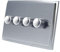 Mains LED Light Dimmer Switch 250W 4 Gang 2 Way - Victorian - Satin Matt Chrome