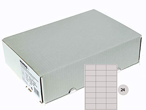 Kores - Universelle selbstklebende rechteckige Etiketten, 500 Blatt Format Weiß mit Etiketten 70 x 37 mm