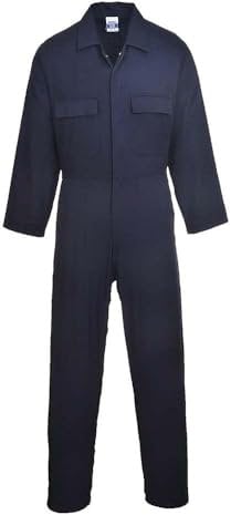 Portwest Euro Work Cotton Coverall, Size: L, Colour: Navy Tall, S998NATL