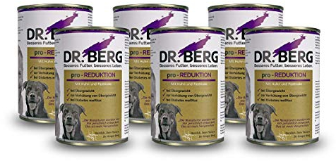 Dr. Berg pro-REDUKTION Nassfutter für Hunde: Diätfutter bei Übergewicht & Diabetes (6 x 400 g)