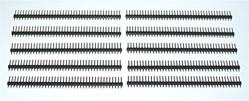 in Header 40 Way Straight 0.1 Pitch - Pack 10 - Pin Strip 2.54mm Tin Plated