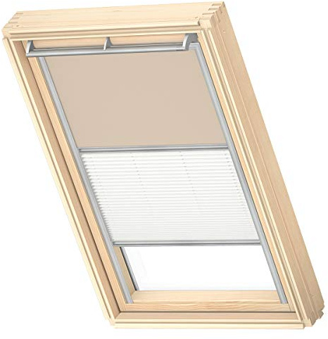 Tenda oscurante Duo, VELUX Originale per C02, Beige con guida grigia