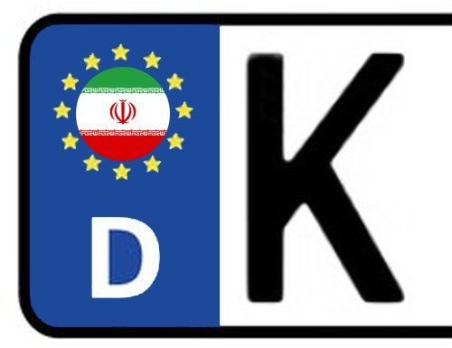 Werbetechnik Sotirios Papoutsis 2X Kennzeichen Aufkleber Iran Nummernschild Sticker (ca.2 cm)