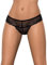 Obsessive zarter, eleganter Spitzen-String Tanga mit glänzenden Ziersteinen in toller Geschenkbox - Schwarz - Gr. S/M
