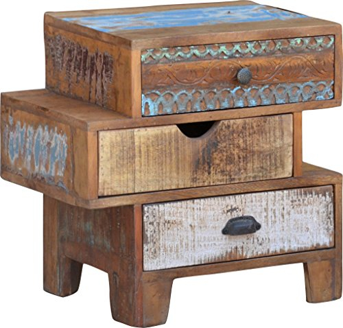 Schubfach Schrank mit 3 Schubfächern im Vintage-Design, Holz, Modell 9