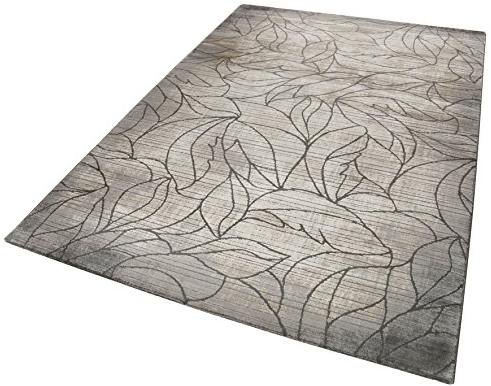 Wecon Home Esprit I Moderner glänzender Kurzflor Teppich - Läufer für Wohnzimmer, Flur, Schlafzimmer I Tera I ESP-5203-957 I Beige Grau Silber Taupe I (120 x 170 cm)