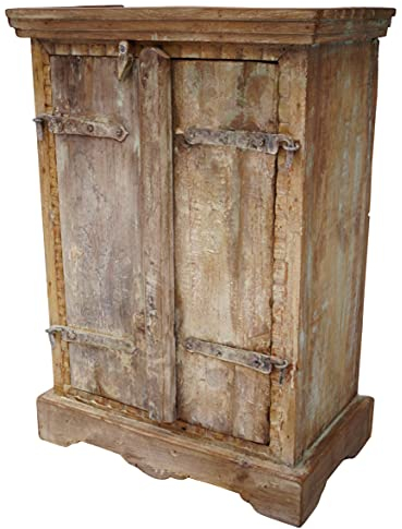 GURU SHOP Vintage Beistellschrank, Kommode, Nachttischschrank, Flurschrank - Modell 33, Braun, 69x47x28 cm, Kleine Schränke