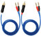 KK Cable Q-P2 Paire de câbles de haut-parleur OFC Calibre 18 avec RCA mâle (blanc et rouge) vers 2 paires banane (4bananes) 2M(6.5ft)