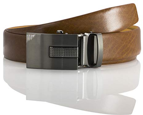 LINDENMANN Herren Ledergürtel/Herren Gürtel Automatik, Rindleder, cognac