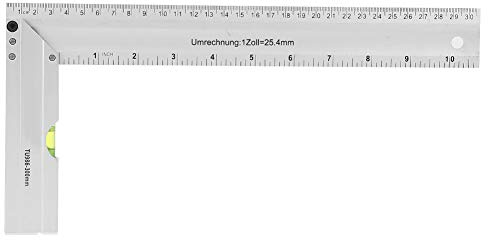 L Framing Zimmermannswinkel, 30, 5 cm, verdickt, rechtwinklig, Anschlagwinkel für Tischler, Bauarbeiter mit Wasserwaage