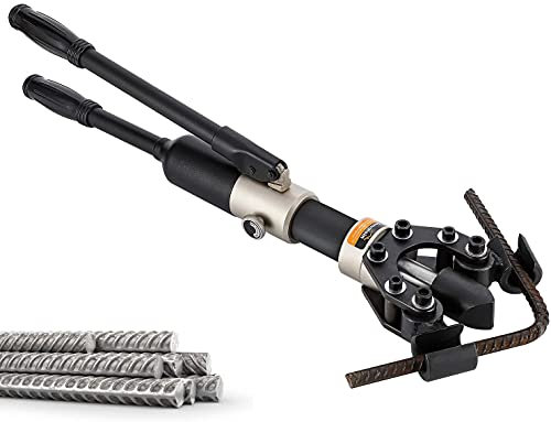Bonvoisin Cintreuse d'armature hydraulique Φ0,39 -0,55 Outil de cintrage manuel en acier et fer Pliage d'armature intégré portable 90° pour l'armature à béton (type A (Φ10-14 mm))