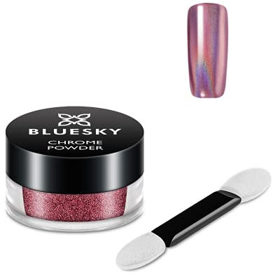 Bluesky Chrome Nail Powder Kit With Applicator Brush Metallic Gel Nail Art Pink 5g