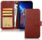 Jenuos für iPhone 13 Pro Max Hülle Leder, iPhone 13 Pro Max Handyhülle，Premium PU RFID Blocking Lederhülle Handytasche Wallet Case Klappbar Schutzhülle Flip Cover -Rotbraun(13PM-YB-BN)