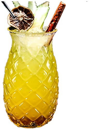 1 tasse à cocktail en forme d'ananas - Personnalisable - Créatif - Verre à vin étincelant