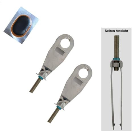 2 x Bofix Fahrrad Kettenspanner Batavus 62 mm Innensechskant M5 inkl. 1 x Schlauchflicken