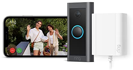 Ring Videotürklingel Kabel (Video Doorbell Wired) + Netzteil | Türklingel mit Kamera, 1080p-HD-Video, steckerfertig, Nachtsicht, Video-Türsprechanlage für deine Haustür | Funktioniert mit Alexa