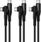 Fasgear USB C to USB C cable, 3 Pack 1m 60W Type C to Type C Right Angle 90 Degree, PD Fast Charging Charger Lead Compatible for Galaxy S24 S23 Mac-Book i-Pad Pro i-Pad Air (3ft, Black)