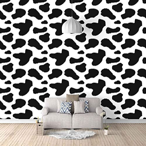 Peintures Murales De Papier Peint Chambres Imprimé Léopard Mode Noir Et Blanc 140(L)X70(H) Cm Affiches 3D Auto-Adhésive Photo Canapé Couloir Décoration De La Maison Bricolage Panorama Effet 3D Mur