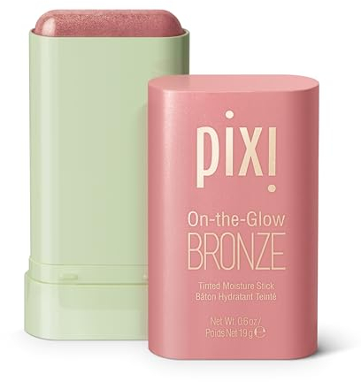 Pixi On-The-Glow Bronze - Warmglow, Bronceador Hidratante En Barra Con Color, Ginseng, Aloe Vera Y Extractos De Frutas, Para Mejillas Y Labios, 19 G (0.6 Oz), Sin Parabenos