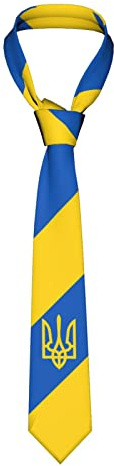 DABOYOZHZH Ukraine Flagge Ukrainer 2 Gestreifte Krawatte Herren Krawatte Herren Party Business Krawatten Weiche Skil Tie, Weiss/opulenter Garten, Einheitsgröße