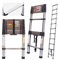 Folding Telescopic Ladder 3.2m 10.5FT Solid Portable Extension Loft Ladder with Double Lock Catch for RV, Attic, Home and Outdoor Work, Max Load 150kg