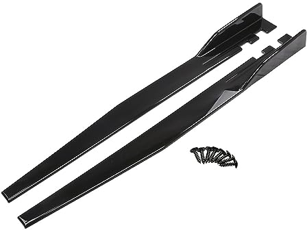 KaTiak Seitenschweller 2 Stück Universal Rocker Splitter Panel Verlängerung Winglet Wing Auto Side BodyKit für Audi A1 A3 A4 A5 A6 A7 A8 B6 B7 B8 B9 C6 C7 C8 D3 D4 D5 D6,B/Bright Black