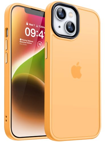 CANSHN Upgrade für iPhone 14/13 Hülle [Militärschutz] Schutzhülle Samtige Touch Matt Anti-Kratzen Handyhülle iPhone 14/13 Case, Orange