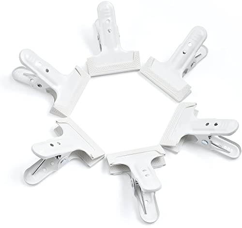 KAGYOKU 6Pcs Metall-Hintergrundklemme Große, robuste Klemmen für Fotostudiohintergründe, Holzarbeiten, Heimwerkerprojekte (Weiß)