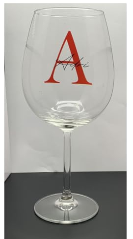 Curia Grabador Copa de vino personalizada con nombre. Copa de cristal de vino diseño de inicial y nombre.