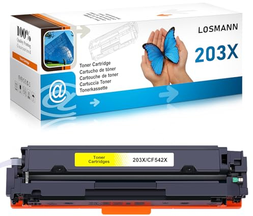 LOSMANN 203X Toner Kompatible für HP 203X CF542X 203A CF542A für HP Color Laserjet Pro MFP M281fdw MFP M280nw MFP M281cdw MFP M281fdn , HP Color Laserjet Pro M254dw M254dn M254nw (Gelb)