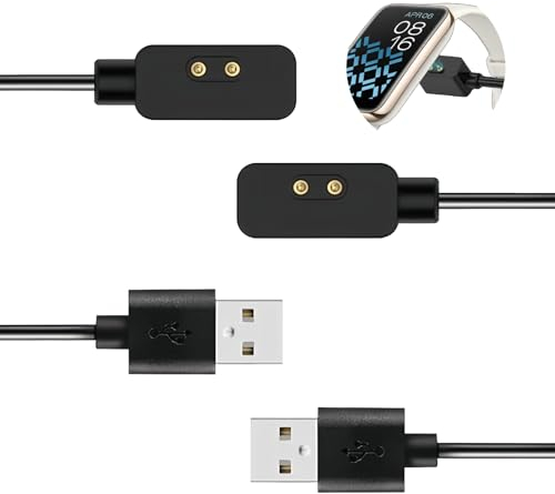 Ownkim Caricatore Magnetico Compatibile con Xiaomi Redmi Watch 3/Redmi Watch 2 Lite/Smart Band Pro/Mi Band 7 Pro - Caricabatterie con Cavo di Ricarica USB da 1M per Smartwatch - Nero (2 Pezzi)