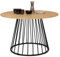 IDMarket - Table à Manger Ronde Yuna 6 Personnes Plateau Bois et Pied Filaire en métal Noir 110 cm