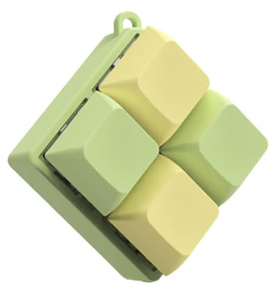 Fidget Toys Tastatur-Schlüsselanhänger, 4 Tasten, grüne Schalter, Tastenkappe, Schlüsselanhänger, Fidget Keyboard Clicker, Stressabbau-Spielzeug für Erwachsene und Kinder