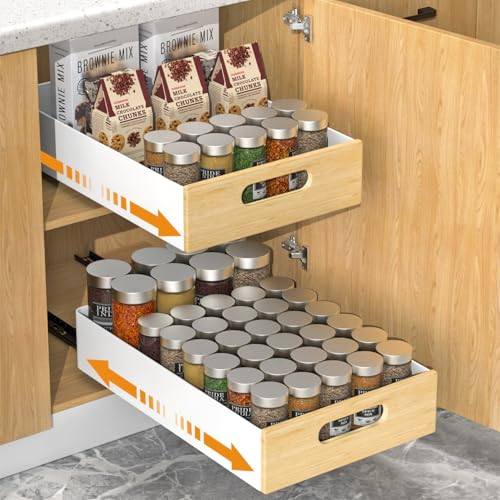 Housolution Cajone Extraible para Mueble Cocina, 1 Pieza Cajón Deslizantes Telescópico Adhesivo, Bandeja Extraible para Armario Cocina